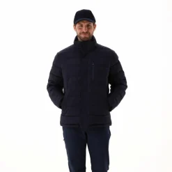 Melierte gepolsterte Herrenjacke mit Kapuze mit Sorona