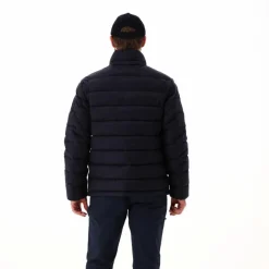 Melierte gepolsterte Herrenjacke mit Kapuze mit Sorona