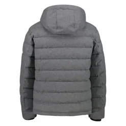 Melierte gepolsterte Herrenjacke mit Kapuze mit Sorona