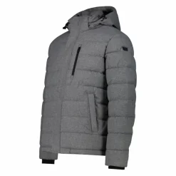 Melierte gepolsterte Herrenjacke mit Kapuze mit Sorona