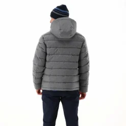 Melierte gepolsterte Herrenjacke mit Kapuze mit Sorona