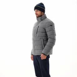 Melierte gepolsterte Herrenjacke mit Kapuze mit Sorona