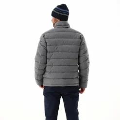 Melierte gepolsterte Herrenjacke mit Kapuze mit Sorona