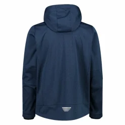 Melierte Softshell-Herrenjacke mit abnehmbarer Kapuze