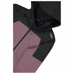 Softshelljacke für Damen mit Kapuze und zweifarbigem Grid-Jacquard-Motiv