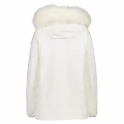 Softshelljacke für Damen mit Kapuze aus Kunstfell