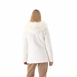 Softshelljacke für Damen mit Kapuze aus Kunstfell