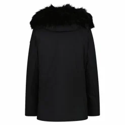 Softshelljacke für Damen mit Kapuze aus Kunstfell