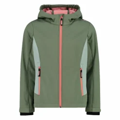 Softshell-Mädchenjacke mit Fix-Hood