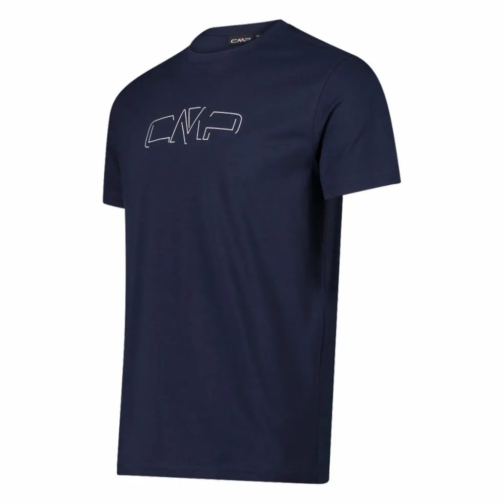 Stretch-Baumwoll-T-Shirt mit Logo
