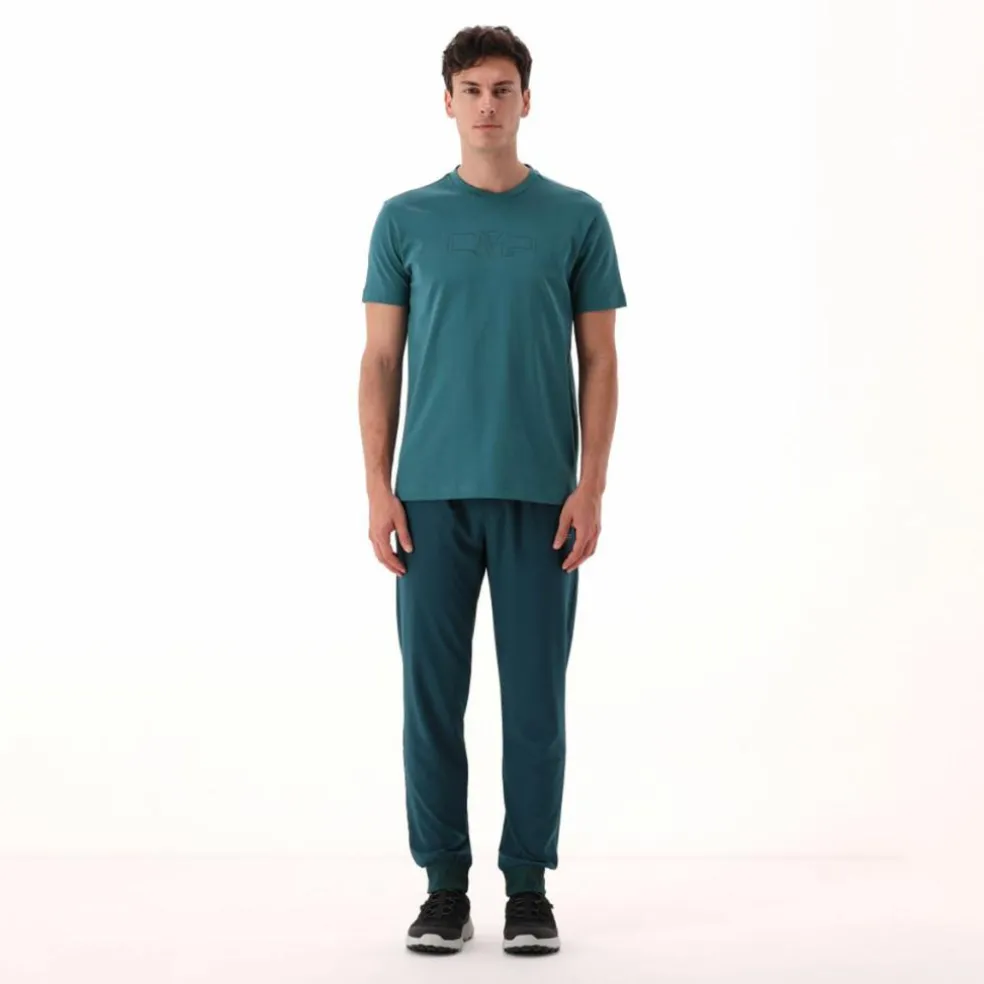 Stretch-Baumwoll-T-Shirt mit Logo