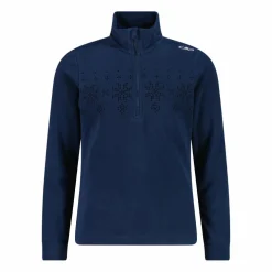 Sweatshirt mit halblangem Reißverschluss aus Arctic Fleece für Mädchen mit Schneeflocke