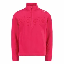 Sweatshirt mit halblangem Reißverschluss aus Arctic Fleece für Mädchen mit Schneeflocke