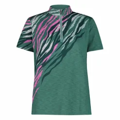 Technisches Radsport-T-Shirt für Damen mit kurzem Reißverschluss