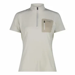 Technisches Radsport-T-Shirt für Damen mit kurzem Reißverschluss und Brusttasche