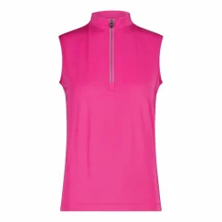 Technisches ärmelloses Radsport-T-Shirt mit kurzem Reißverschluss für Damen