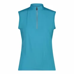 Technisches ärmelloses Radsport-T-Shirt mit kurzem Reißverschluss für Damen