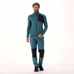 Unlimitech – Thermoshirt mit langen Ärmeln für Herren aus Merino mit halblangem Reißverschluss