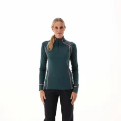 Unlimitech – Thermoshirt mit langen Ärmeln für Damen aus Merino mit halblangem Reißverschluss