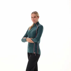 Unlimitech – Thermoshirt mit langen Ärmeln für Damen aus Merino mit halblangem Reißverschluss