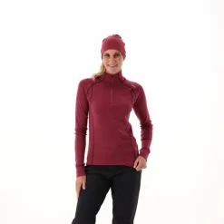 Unlimitech – Thermoshirt mit langen Ärmeln für Damen aus Merino mit halblangem Reißverschluss