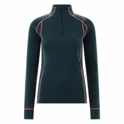 Unlimitech – Thermoshirt mit langen Ärmeln für Damen aus Merino mit halblangem Reißverschluss