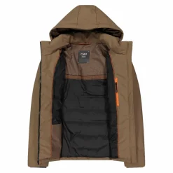 Wattierte Herrenjacke mit abnehmbarer Kapuze