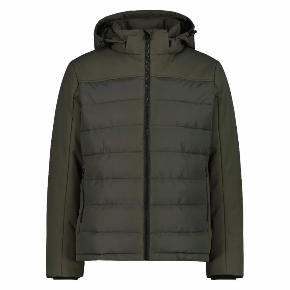 Wattierte Herrenjacke mit abnehmbarer Kapuze