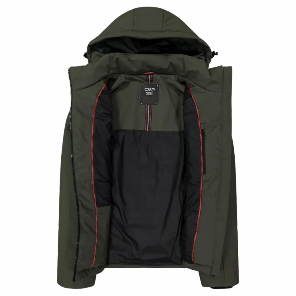 Wattierte Herrenjacke mit abnehmbarer Kapuze