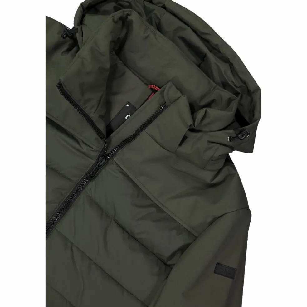 Wattierte Herrenjacke mit abnehmbarer Kapuze