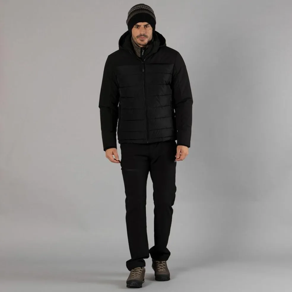 Wattierte Herrenjacke mit abnehmbarer Kapuze