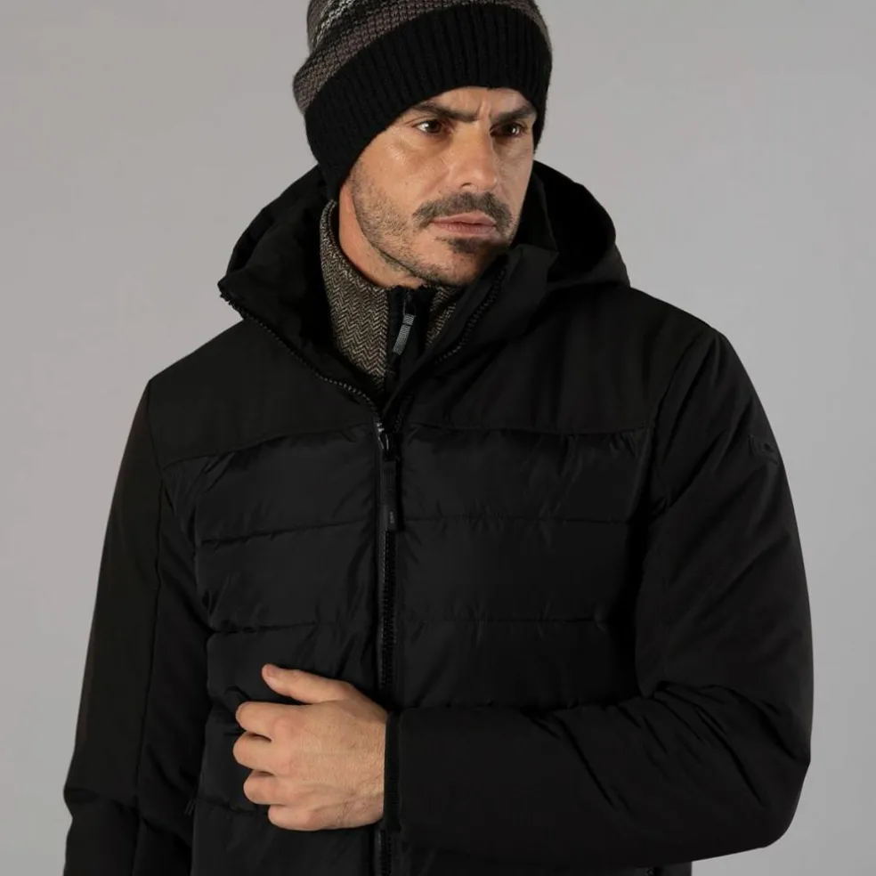 Wattierte Herrenjacke mit abnehmbarer Kapuze