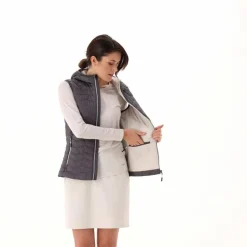 Wattierte Weste mit Kapuze für Damen