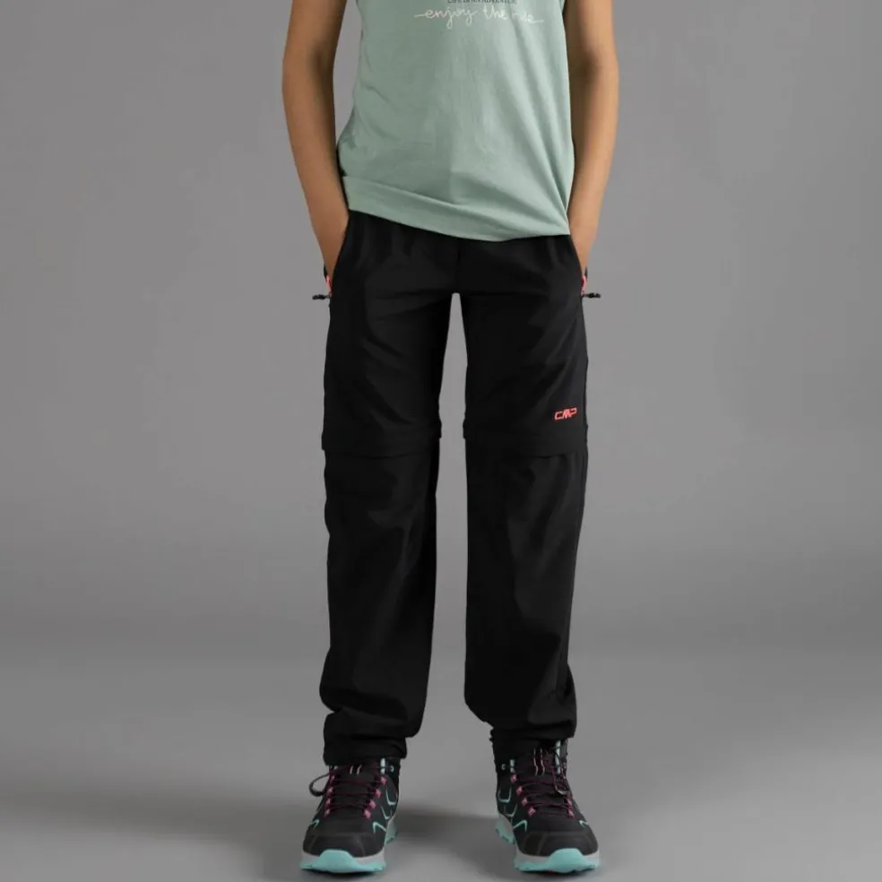 Zip-Off-Mädchenhose aus Stretchgewebe