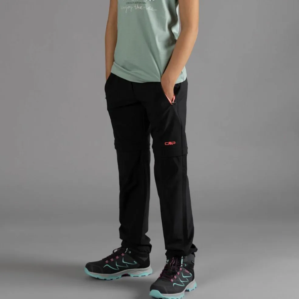 Zip-Off-Mädchenhose aus Stretchgewebe