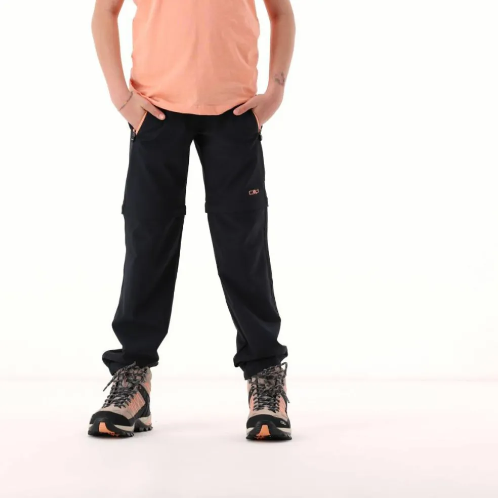 Zip-Off-Mädchenhose aus Stretchgewebe