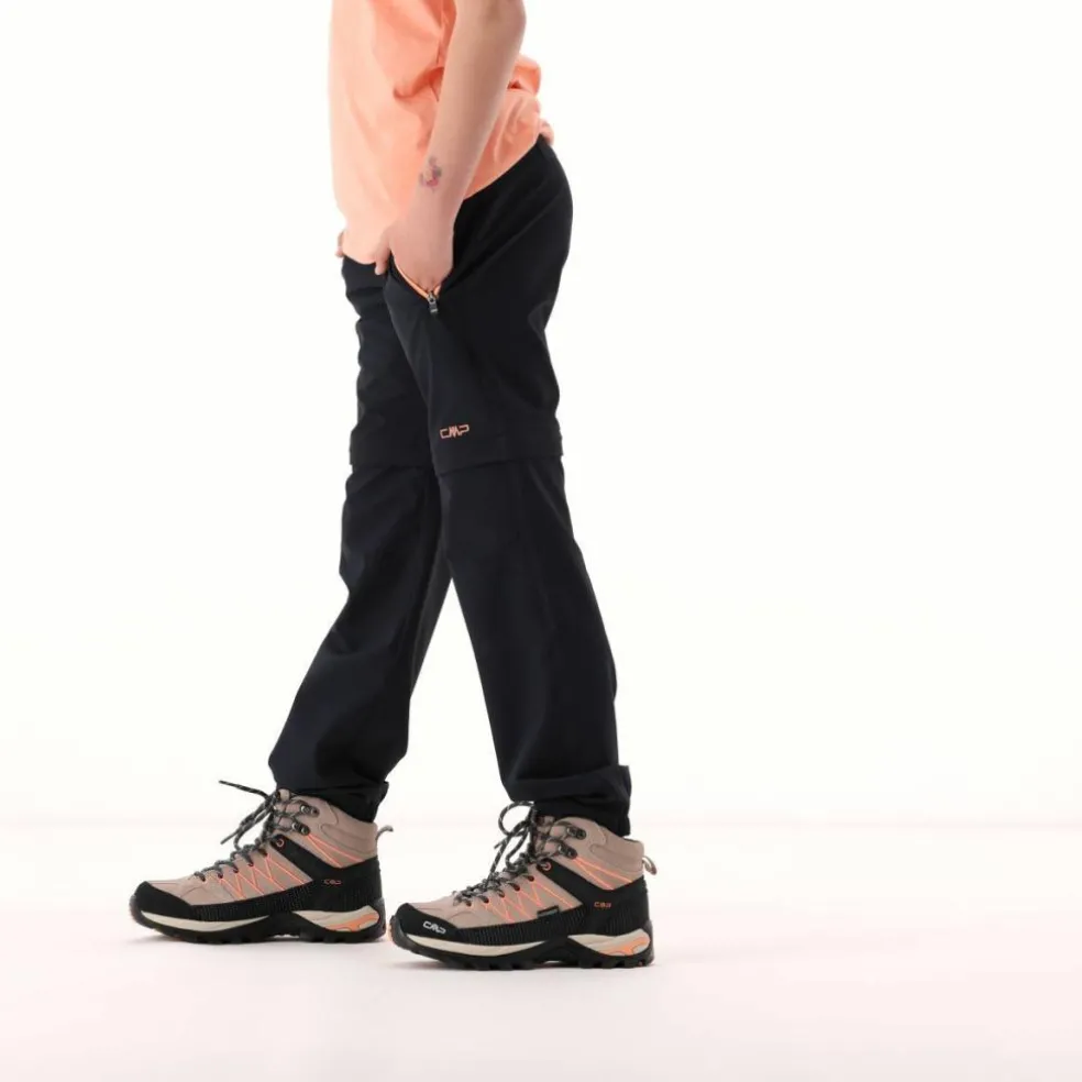 Zip-Off-Mädchenhose aus Stretchgewebe